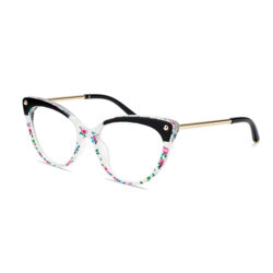 Ochelari cat eye calculator anti lumina albastra Techsuit, negru flowers, F93308