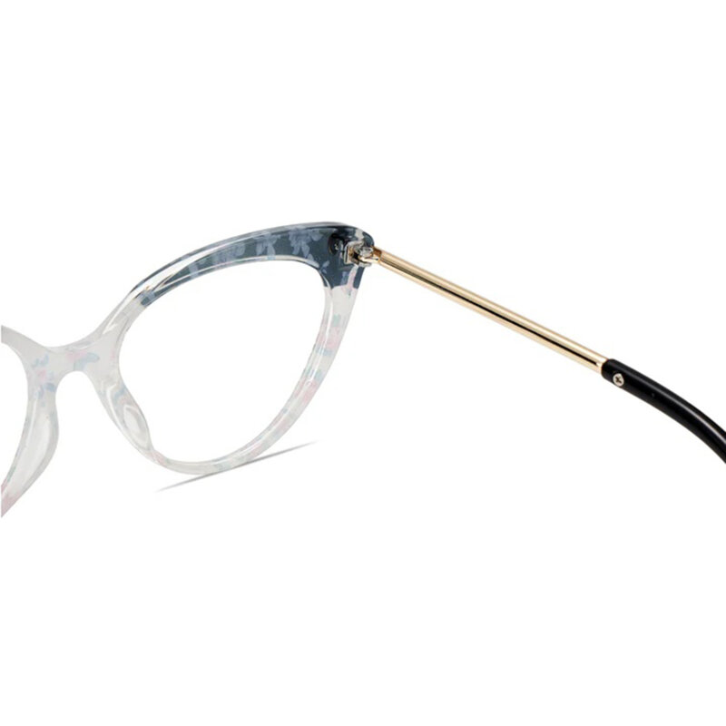 Ochelari cat eye calculator anti lumina albastra Techsuit, negru flowers, F93308