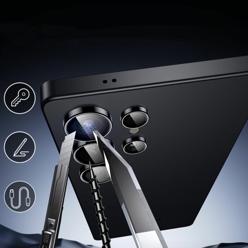 Folie sticla camera Samsung Galaxy S25 Ultra ESR Armorite Camera Lens Protectors, negru