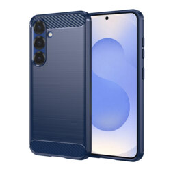 Husa Samsung Galaxy S25 Techsuit Carbon Silicone, albastru