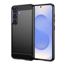 Husa Samsung Galaxy S25 Techsuit Carbon Silicone, negru