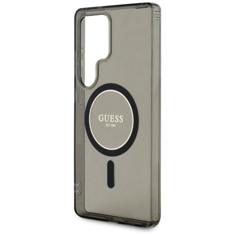 Husa Samsung Galaxy S25 Ultra originala Guess IML Glitter Circle MagSafe, negru, GUHMS25LHFGEREK