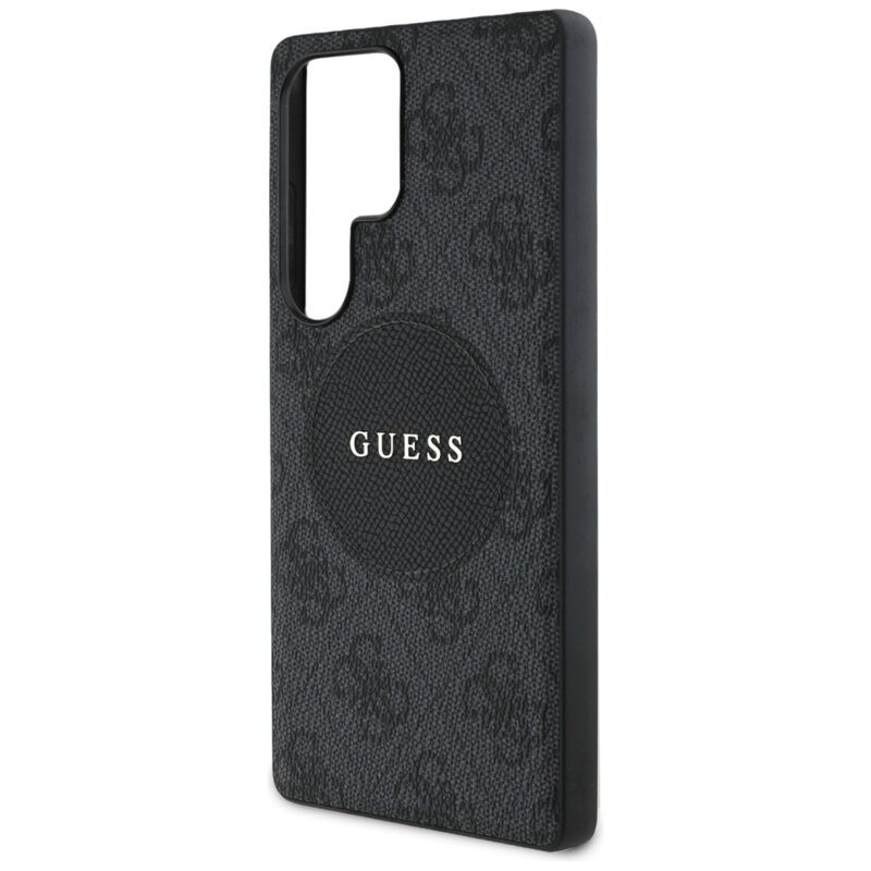 Husa Samsung Galaxy S25 Ultra Guess 4G Circle Classic Logo MagSafe, negru, GUHMS25LP4PGRSGK