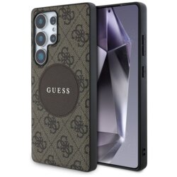 Husa Samsung Galaxy S25 Ultra Guess 4G Circle Classic Logo MagSafe, maro, GUHMS25LP4PGRSGW