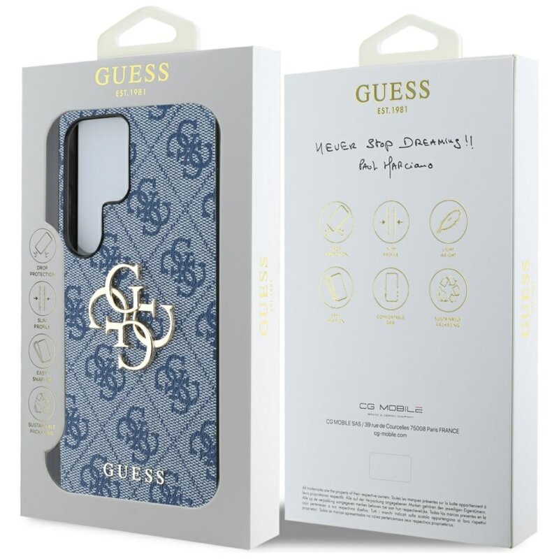 Husa originala Guess Samsung Galaxy S25 Ultra Hardcase 4G Big Logo, albastru, GUHCS25L4GMGBL