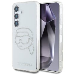 Husa Samsung Galaxy S25 Karl Lagerfeld IML Rhinestones, Karl Head, transparenta, KLHCS25SHKHDCELT