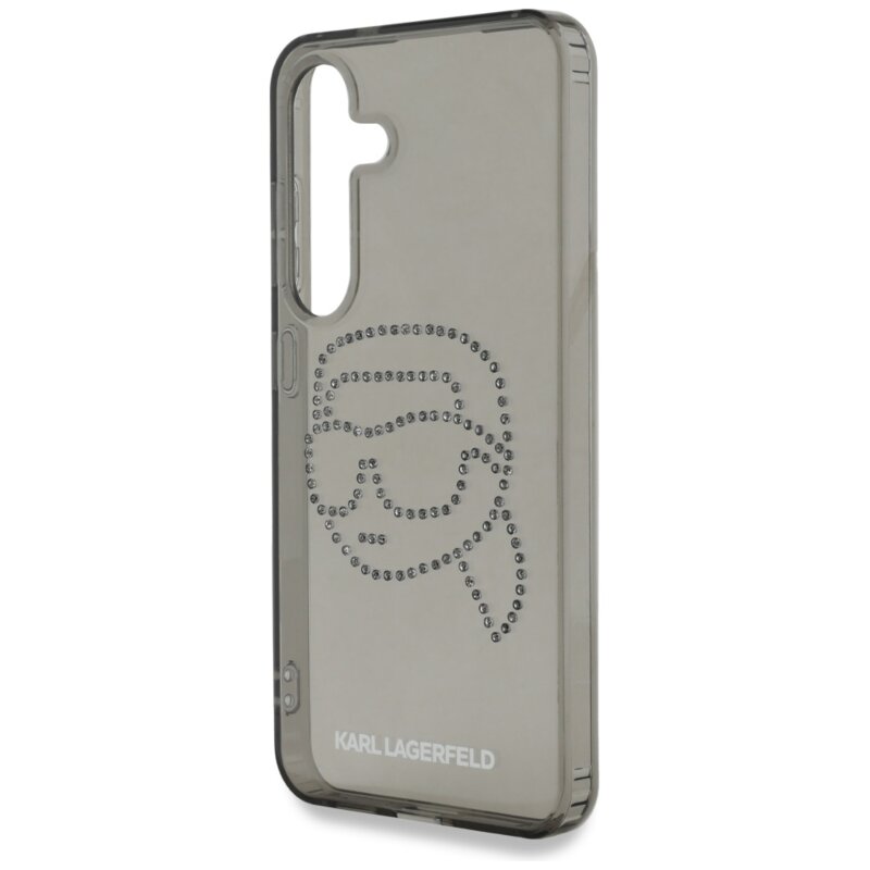 Husa Samsung Galaxy S25 Karl Lagerfeld IML Rhinestones, Karl Head, KLHCS25SHKHDCELK