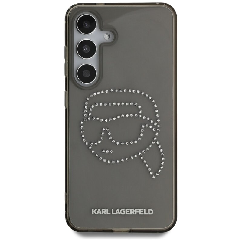 Husa Samsung Galaxy S25 Karl Lagerfeld IML Rhinestones, Karl Head, KLHCS25SHKHDCELK