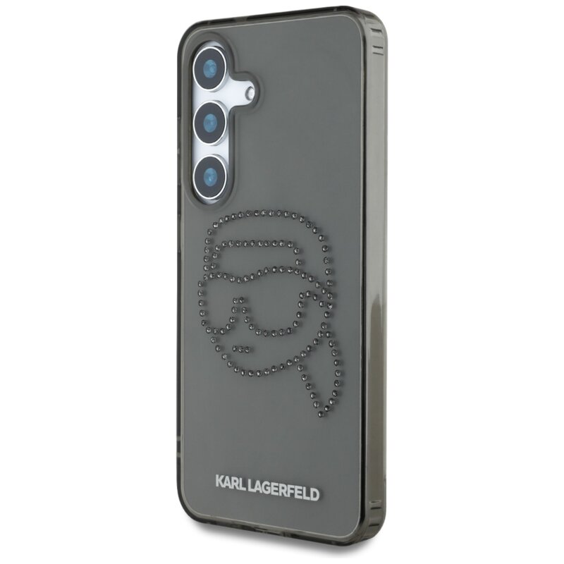 Husa Samsung Galaxy S25 Karl Lagerfeld IML Rhinestones, Karl Head, KLHCS25SHKHDCELK