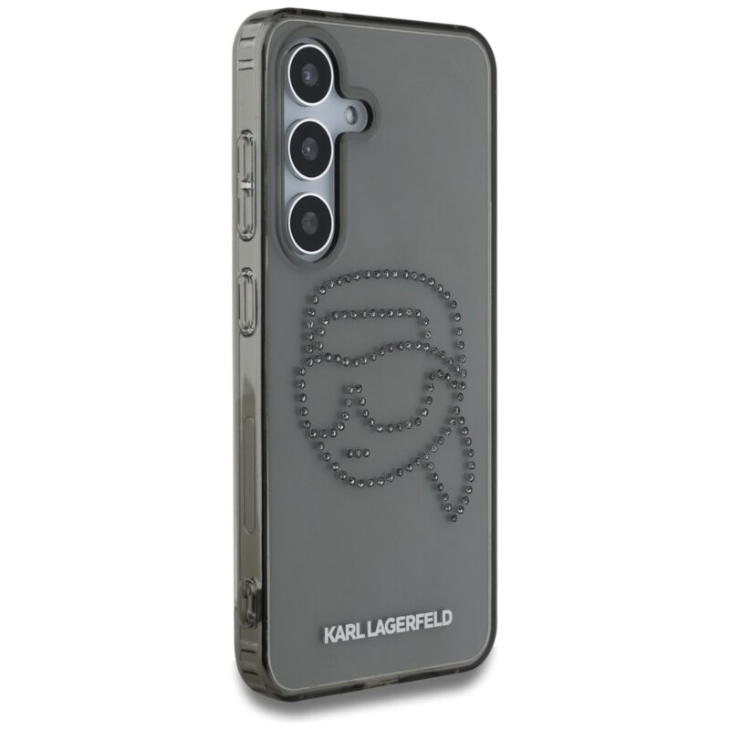 Husa Samsung Galaxy S25 Karl Lagerfeld IML Rhinestones, Karl Head, KLHCS25SHKHDCELK