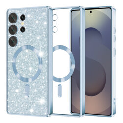 Husa premium Samsung Galaxy S25 Ultra Techsuit Luxury Glitter MagSafe, bleu