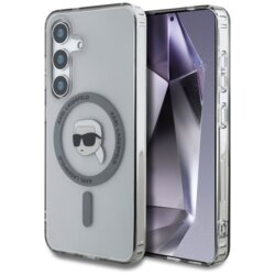 Husa Samsung Galaxy S25 Karl Lagerfeld IML MagSafe, Karl`s Head, KLHMS25SHLSKIK