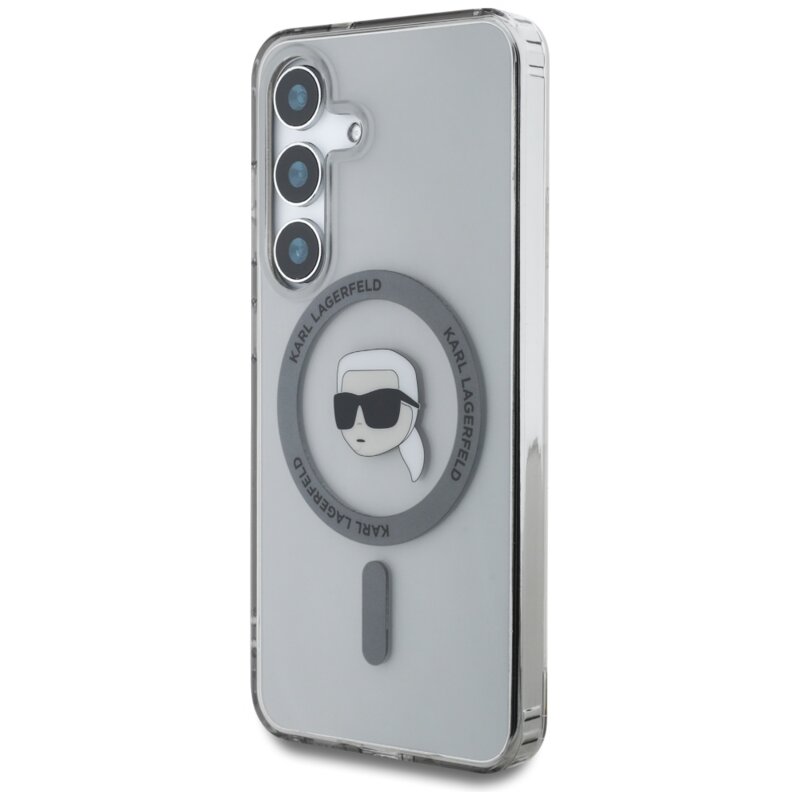 Husa Samsung Galaxy S25 Karl Lagerfeld IML MagSafe, Karl`s Head, KLHMS25SHLSKIK