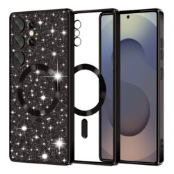 Husa premium Samsung Galaxy S25 Ultra Techsuit Luxury Glitter MagSafe, negru