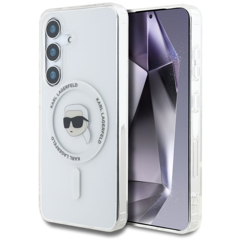 Husa Samsung Galaxy S25 Karl Lagerfeld IML MagSafe, Karl`s Head, KLHMS25SHLSKIH