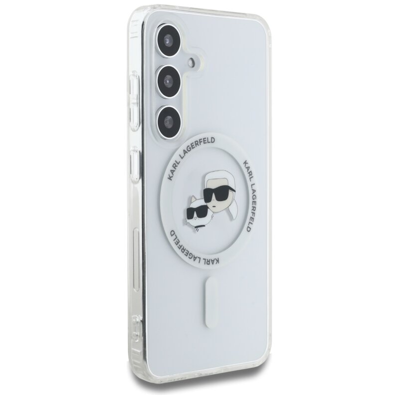 Husa Samsung Galaxy S25 Plus Karl Lagerfeld IML MagSafe, Metal Karl&Choupette Head, KLHMS25MHLSKCH