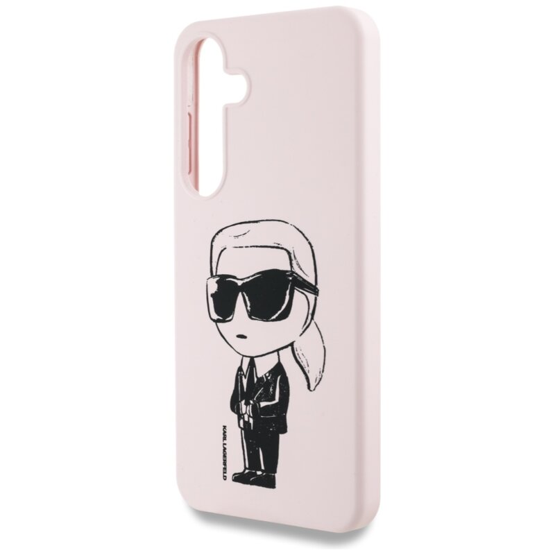 Husa Karl Lagerfeld Samsung Galaxy S25 Silicone Graffiti MagSafe, Ikonik Pink, KLHMS25SPNYKGRTP