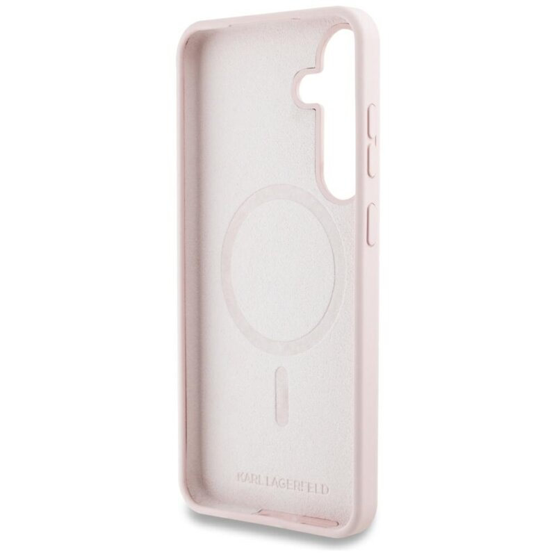 Husa Karl Lagerfeld Samsung Galaxy S25 Silicone Graffiti MagSafe, Ikonik Pink, KLHMS25SPNYKGRTP