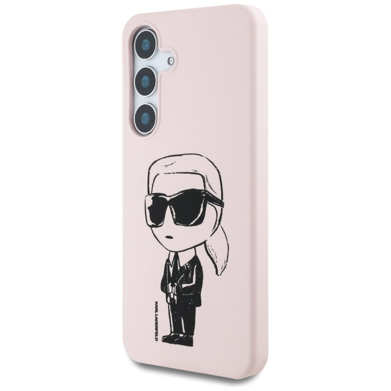 Husa Karl Lagerfeld Samsung Galaxy S25 Silicone Graffiti MagSafe, Ikonik Pink, KLHMS25SPNYKGRTP