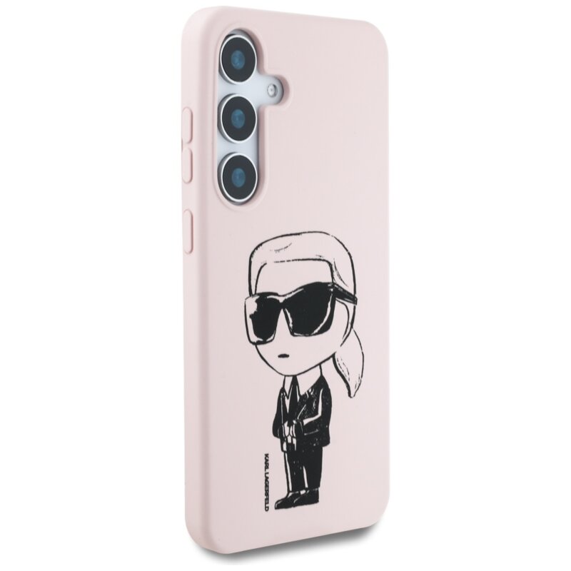Husa Karl Lagerfeld Samsung Galaxy S25 Silicone Graffiti MagSafe, Ikonik Pink, KLHMS25SPNYKGRTP