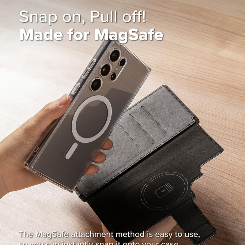 Husa Samsung Galaxy S24 Ultra Ringke Folio Grip Wallet Magnetic, negru