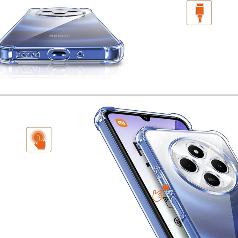 Husa Xiaomi Poco C75 Techsuit Shockproof Clear Silicone, transparenta