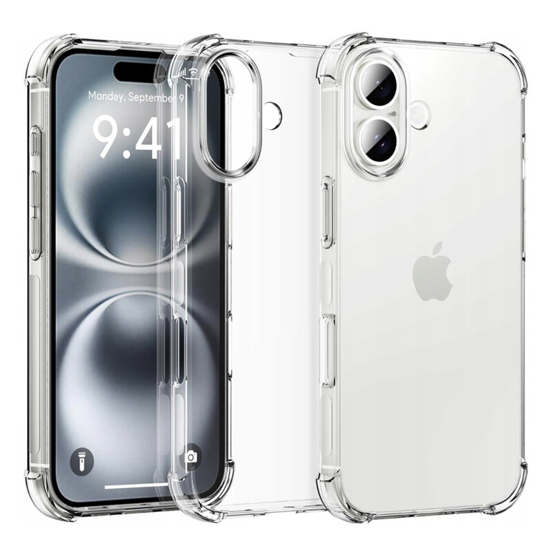 Husa iPhone 16 Techsuit Shockproof Clear Silicone, transparenta