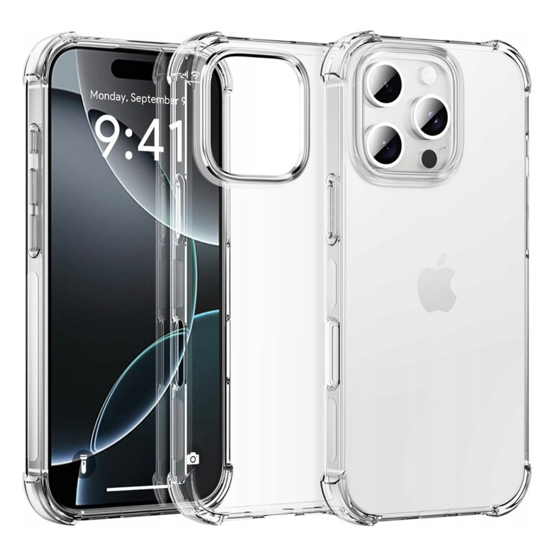 Husa iPhone 16 Pro Max Techsuit Shockproof Clear Silicone, transparenta