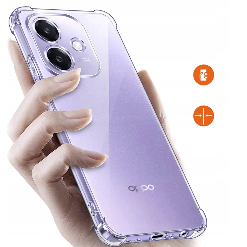 Husa Oppo A40 4G Techsuit Shockproof Clear Silicone, transparenta