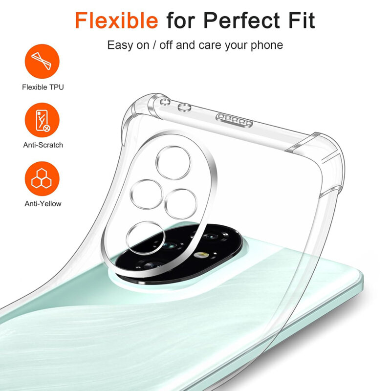 Husa Honor 200 Pro Techsuit Shockproof Clear Silicone, transparenta