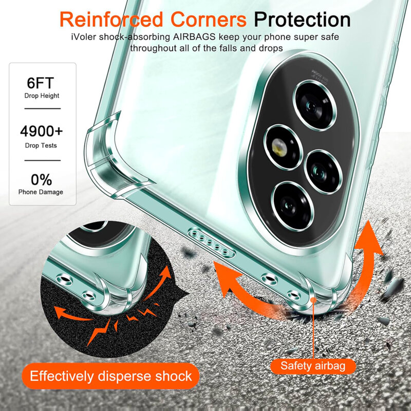 Husa Honor 200 Pro Techsuit Shockproof Clear Silicone, transparenta