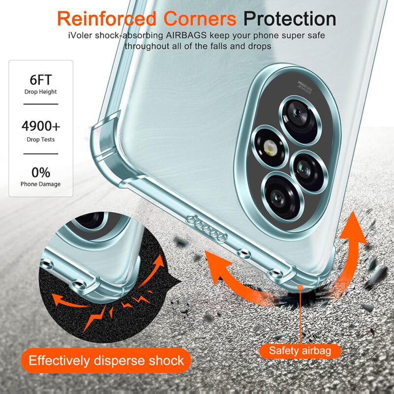 Husa Honor 200 Techsuit Shockproof Clear Silicone, transparenta