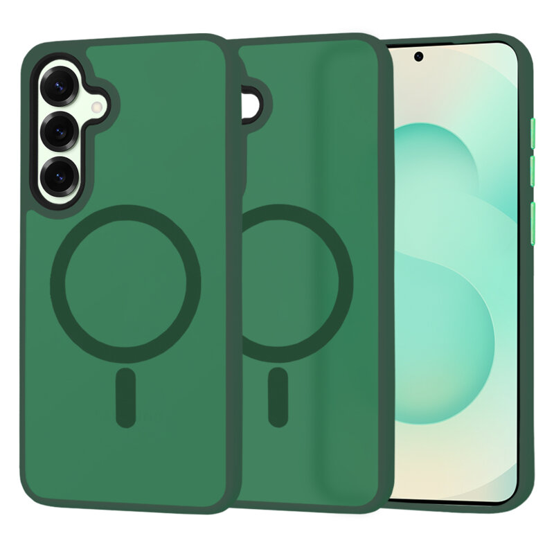 Husa Samsung Galaxy S25 Plus Techsuit HaloFrost MagSafe Series, verde inchis