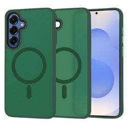 Husa Samsung Galaxy S25 Techsuit HaloFrost MagSafe Series, verde inchis