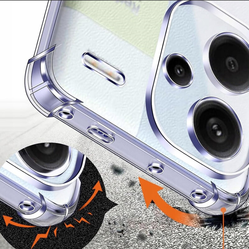 Husa Xiaomi Redmi Note 13 Pro+ 5G Techsuit Shockproof Clear Silicone, transparenta