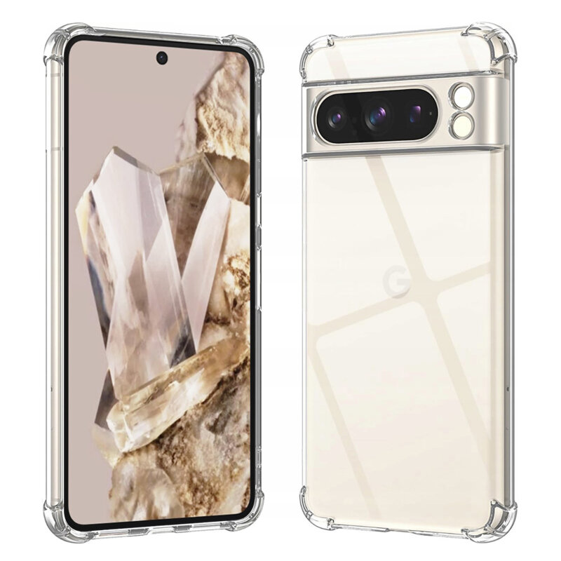 Husa Google Pixel 8 Pro Techsuit Shockproof Clear Silicone, transparenta