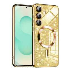Husa premium Samsung Galaxy S25 Plus Techsuit Luxury Glitter MagSafe, auriu
