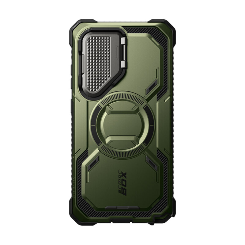[Pachet 360°] Husa + folie Samsung Galaxy S25 Ultra I-Blason Armorbox, verde
