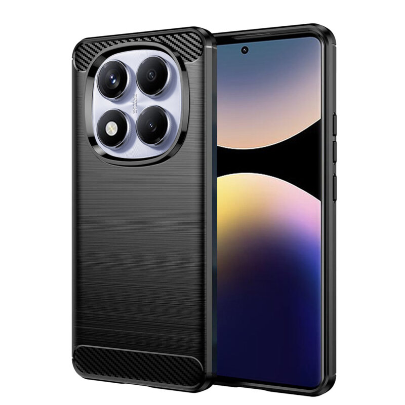 Husa Xiaomi Redmi Note 14 Pro 4G Techsuit Carbon Silicone, negru