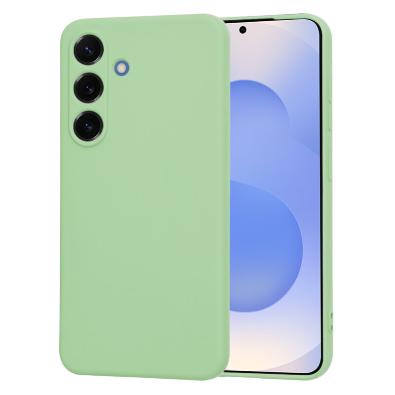 Husa silicon Samsung Galaxy S25 Techsuit SoftFlex, verde deschis