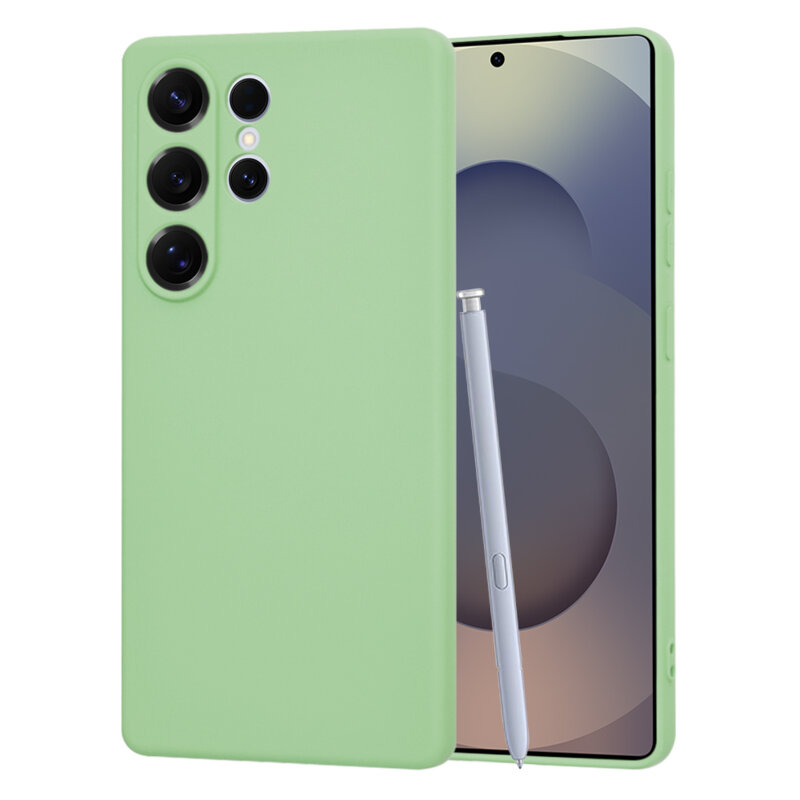 Husa silicon Samsung Galaxy S25 Ultra Techsuit SoftFlex, verde deschis