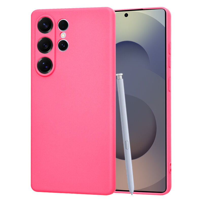 Husa silicon Samsung Galaxy S25 Ultra Techsuit SoftFlex, fucsia