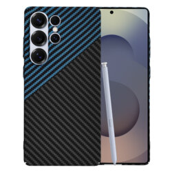 Husa Samsung Galaxy S25 Ultra Techsuit Carbonite FiberShell, bleu