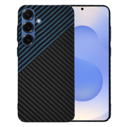 Husa Samsung Galaxy S25 Techsuit Carbonite FiberShell, bleu