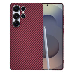 Husa Samsung Galaxy S25 Ultra Techsuit Carbonite FiberShell, rosu