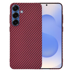 Husa Samsung Galaxy S25 Techsuit Carbonite FiberShell, rosu