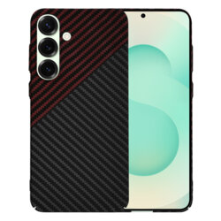 Husa Samsung Galaxy S25 Plus Techsuit Carbonite FiberShell, rosu inchis