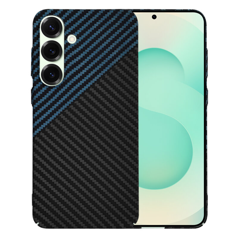 Husa Samsung Galaxy S25 Plus Techsuit Carbonite FiberShell, bleu