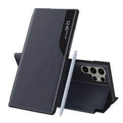 Husa Samsung Galaxy S25 Ultra Eco Leather View flip tip carte, albastru
