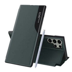 Husa Samsung Galaxy S25 Ultra Eco Leather View flip tip carte, verde